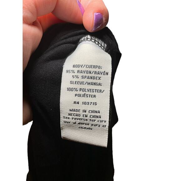 Zac & Rachel Top Women's 2X Black Rayon Stretch Pleated Keyhole Back Motorcycle - Picture 5 of 5